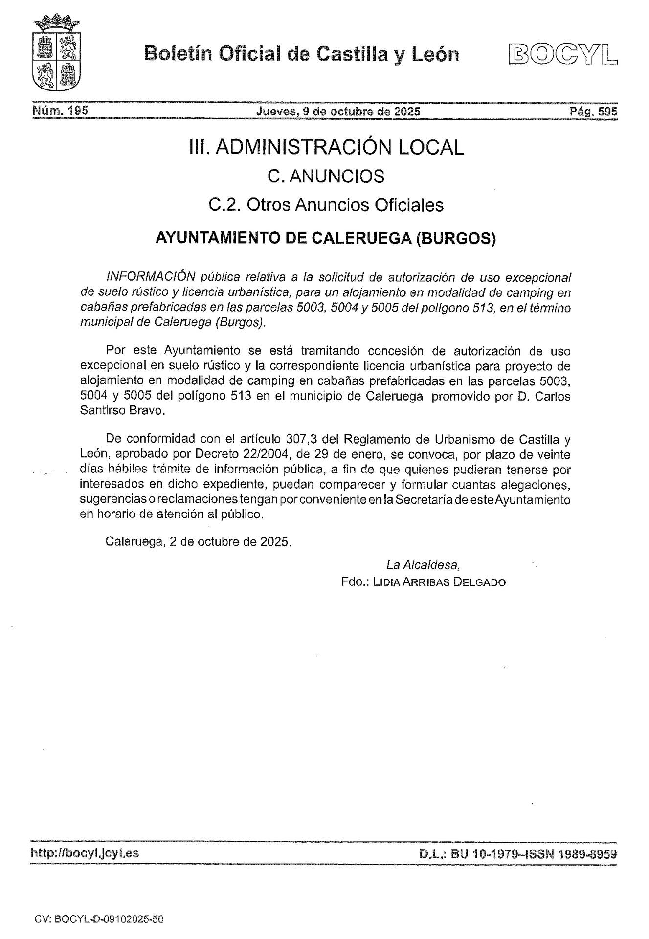 ANUNCIO AUTORIZACIÓN USO SUELO
